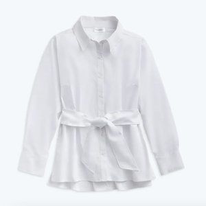 SummerSalt Perfect Tie-Waist White Girlfriend Shirt